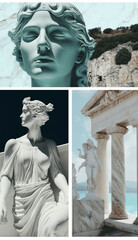 Aesthetic Greek Mood Board, made with generative AI