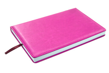 Leather personal office notebook isolated on the white