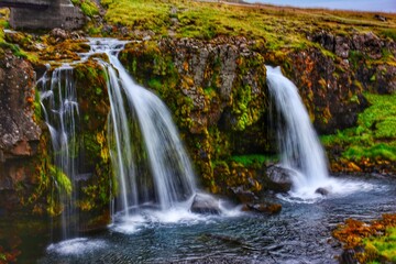 Fototapeta na wymiar Kirkjufellsfoss waterfall, Iceland