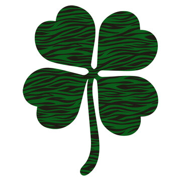 Shamrock with tiger print 