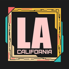 Los Angeles print, t-shirt graphics. California t-shirt vector