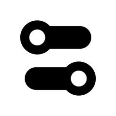 Slider switch and adjustment bar silhouette icons. Vector.