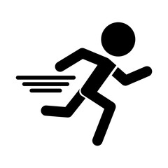 Running person silhouette icon. Fast running. Vector.