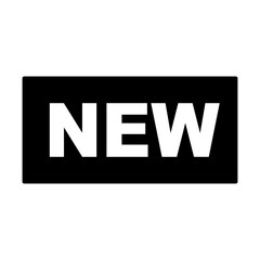 NEW silhouette icon. Latest information. Vector.