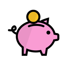 Piggy bank icon. Money saving. Vector.