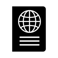 Passport silhouette icon. Belongings for international travel. Vector.