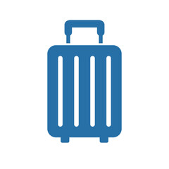 Blue suitcase icon. Travel baggage. Vector.