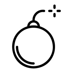 bomb line icon