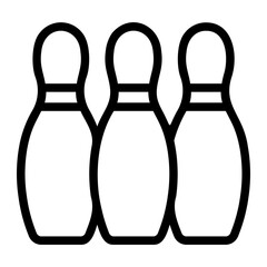 bowling pins line icon
