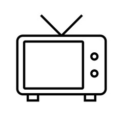 Analog TV with antenna. Vector.