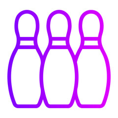 bowling pins gradient icon