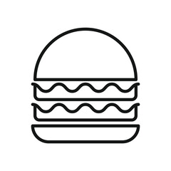 Editable Icon of Burger, Vector illustration isolated on white background. using for Presentation, website or mobile app