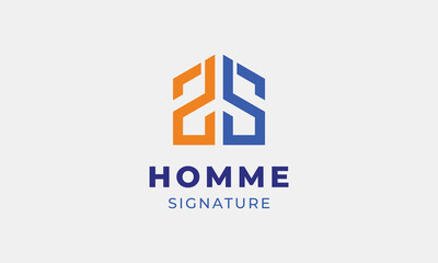 Logo vector letter S house concept minimalist logotype design