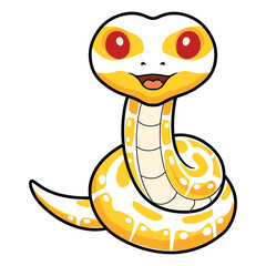 Cute albino ball python snake cartoon