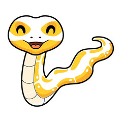 Cute albino ball python snake cartoon