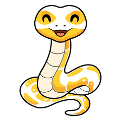 Cute albino ball python snake cartoon