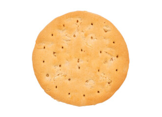 Top view, snack, single, round cookies or biscuits baked crispy rich tea, isolated on transparent background.