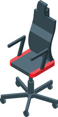 Electronic chair icon isometric vector. Game seat. Front back