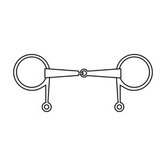 Vector flat outline horse equestrian bit isolated on white background