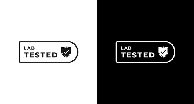 Lab Tested Mark or Lab Testing Label Vector Isolated in Flat Style. Best lab tested seal vector for product packaging. Lab tested label vector for product design.