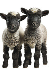 Fototapeta premium isolated WHITE LAMBS, spring, illustration, transparent background, png, generative ai