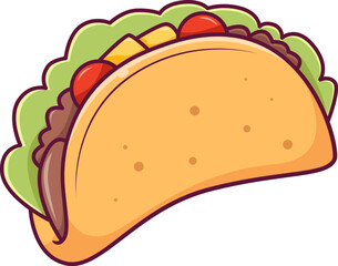Taco sandwich with cheese and vegetables