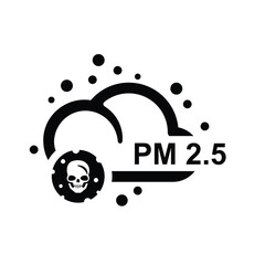 Air pollution icon. Atmospheric aerosol particles isolated on background vector illustration.