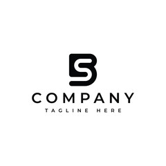 modern monogram letter BS or SB logo design