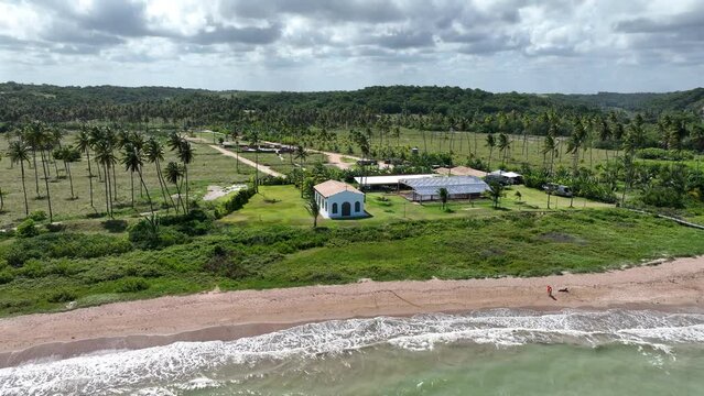 Landmark Church At Sao Miguel Dos Milagres In Alagoas Brazil. Famous Church. Nature Landscape. Background Scenery. Travel Destinations. Sao Miguel Dos Milagres Alagoas. 