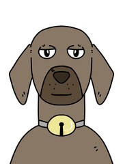 cute dog cartoon on white background