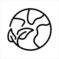 green earth planet concept, icon, world ecology, nature global protect, Environmental sustainability simple symbol. vector illustration on white background.