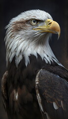 Fototapeta premium american eagle on dark background made with generative ai 