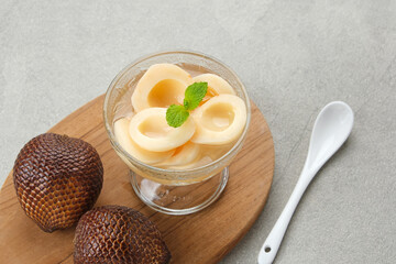 Manisan Salak, Indonesian traditional snack made from zalacca with sweet and spicy taste. 