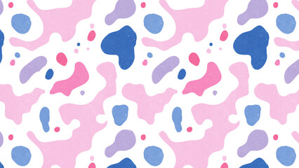 絵の具やペンキが飛び散る液体パターンの背景イラスト（ピンク＆青色）