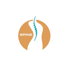 Chiropractic, spine pain physiotherapy icon, body health and back massage clinic, vector symbol. Chiropractor and physiotherapy medicine care, orthopedic treatment and spine chiropractic therapy - obrazy, fototapety, plakaty