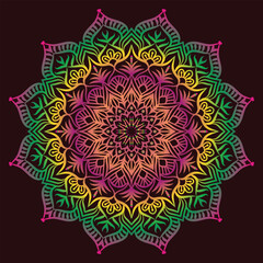 Circular pattern in form of mandala for Henna, Mending, tattoo, decoration. Decorative ornament in ethnic oriental style. Coloring book page.