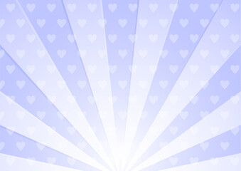 集中線　シンプル　使いやすい　横　横長 ハート　青　水色