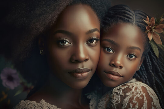 African mother and daughter, happy Mother's day 