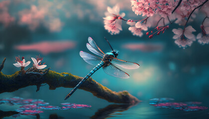 dragonfly in the water