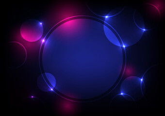Futuristic technology presentation blue circle space modern background