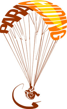 vector sketch of the paraglider with a parachute
