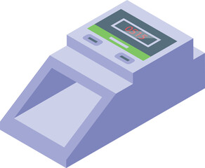 Finance currency detector icon isometric vector. Cash money. Business machine