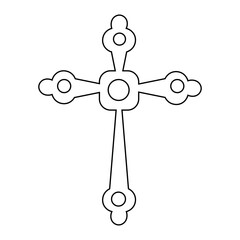 Cross as symbol of Christianity on white background