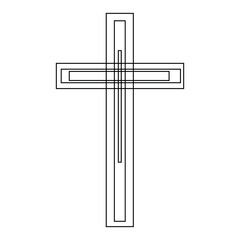 Cross as symbol of Christianity on white background