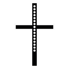 Cross as symbol of Christianity on white background