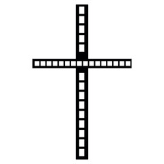 Cross as symbol of Christianity on white background