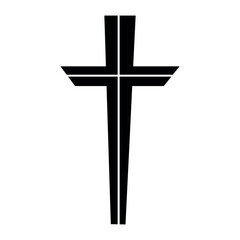 Cross as symbol of Christianity on white background
