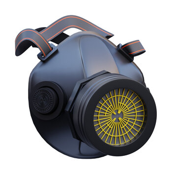 3d render Gas mask icon illustration, suitable for safety design themes, user manual themes, web, app etc