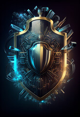 Fototapeta premium protection against cyber crime, internet network cyber security, generative AI