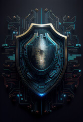 Fototapeta premium protection against cyber crime, internet network cyber security, generative AI